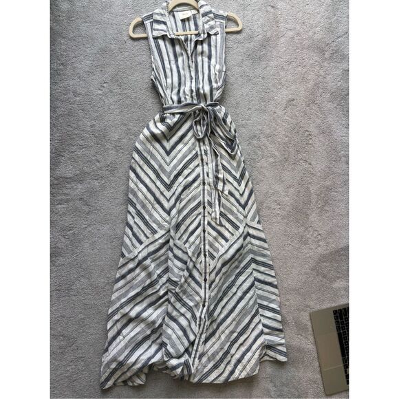 Anthropologie Chevron Maxi Dress in White and Black - Picture 5 of 10